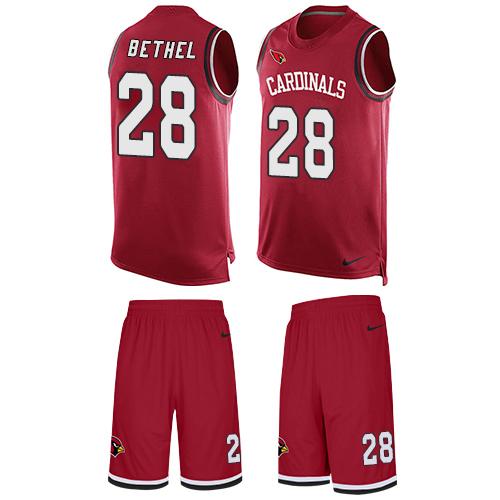 Nike Cardinals #28 Justin Bethel Red Team Color Men's Stitched NFL Limited Tank Top Suit Jersey